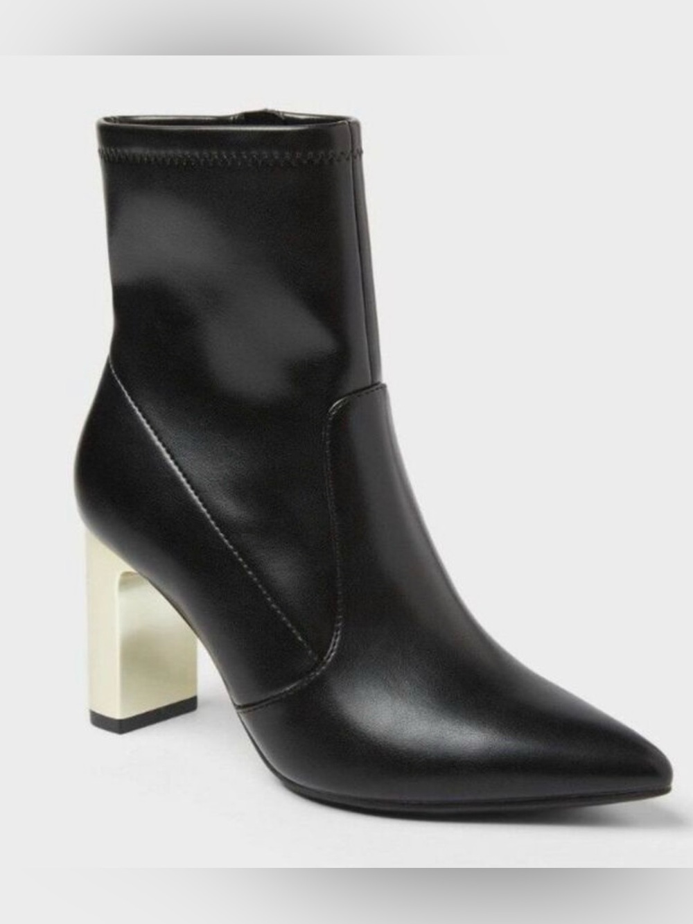 Women’s Sienna Low Shaft Heeled Boots with Memory Foam Insole - A New Day Black